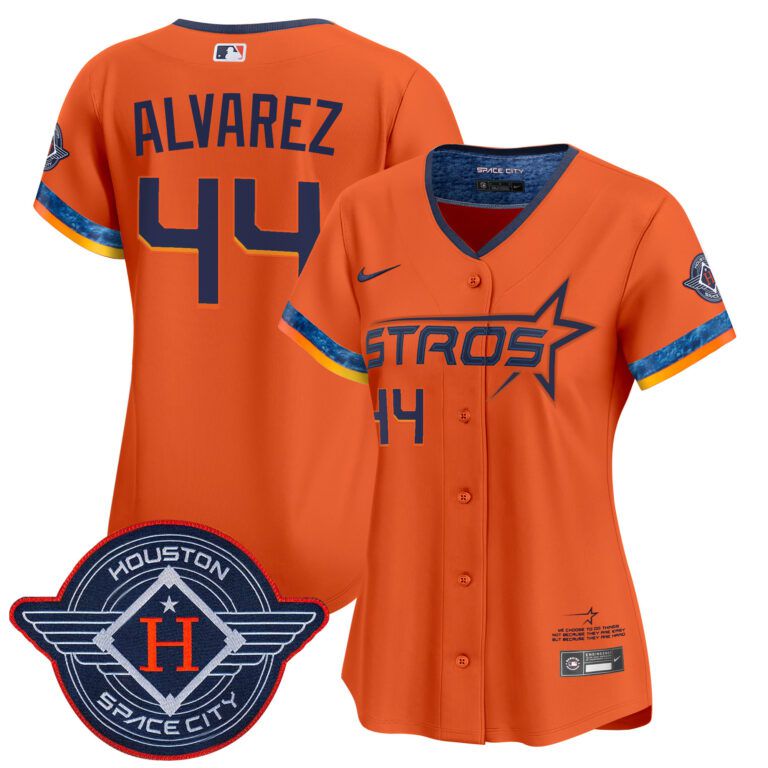 Women Houston Astros 44 Alvarez orange 2025 City Connect Vapor Limited Stitched Jersey